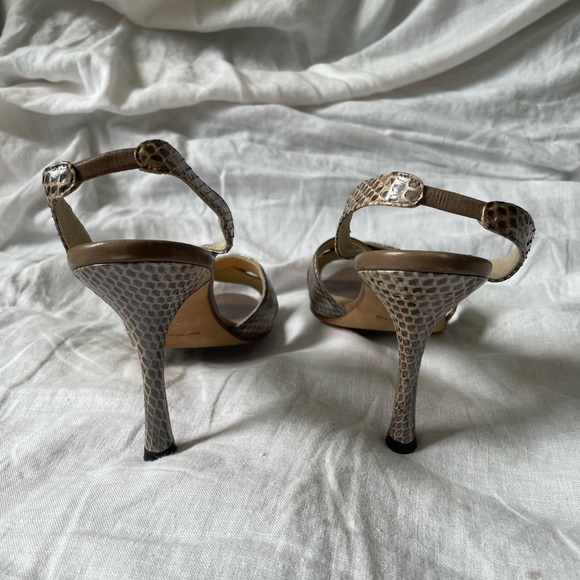 Manolo Blahnik Leather Slingback Sandals - Picture 2 of 11